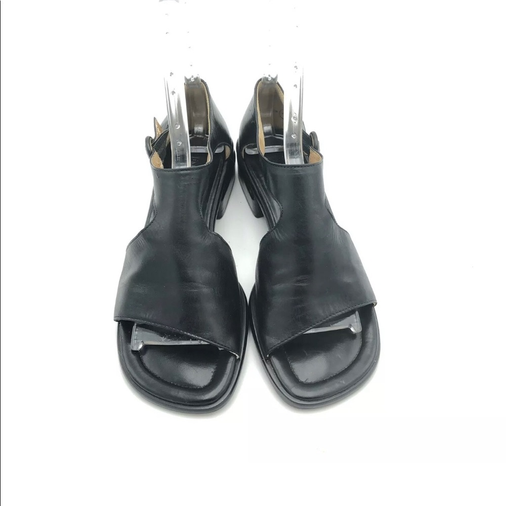 Enzo Angiolini Sandals Black Slip Ons Open Toe